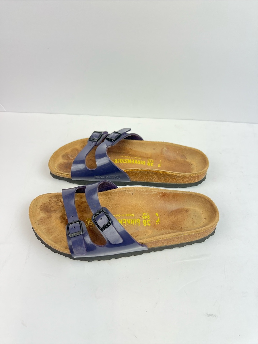 Birkenstock Ibiza Birko-Flor Purple 2 Buckle Sandals  US 7 EU 38 - Picture 3 of 5